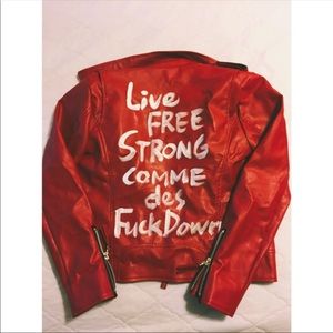 PressPlvy: Comme Des FuckDown Red Leather jacket